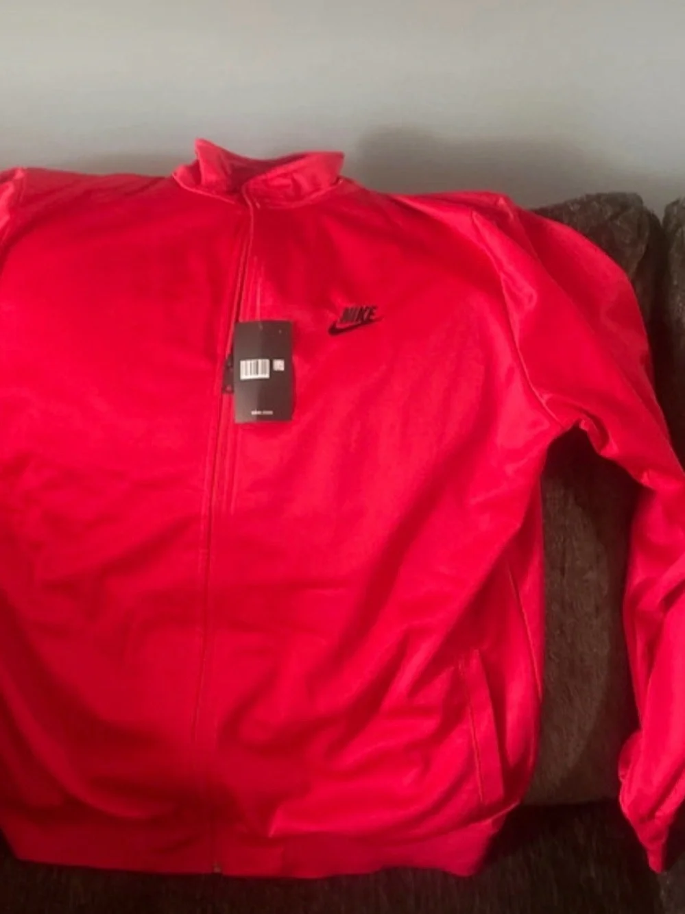 Nike Bright Red Full-Zip Track Jacket and Track Pants